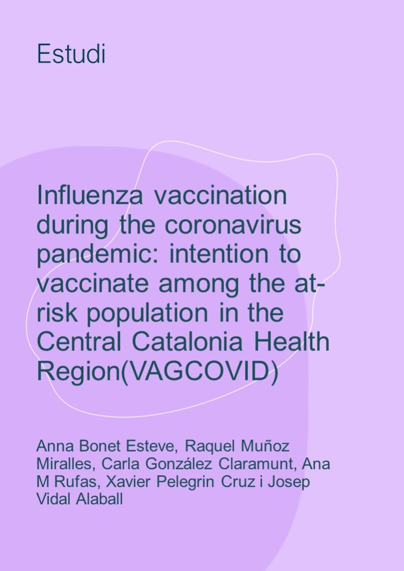 Influenza vaccination during the coronavirus pandemic: intention to vaccinate among the at-risk population in the Central Catalonia Health Region