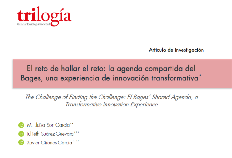 Article d'investigació: El reto de hallar el reto: la agenda compartida del Bages, una experiencia de innovación transformativa